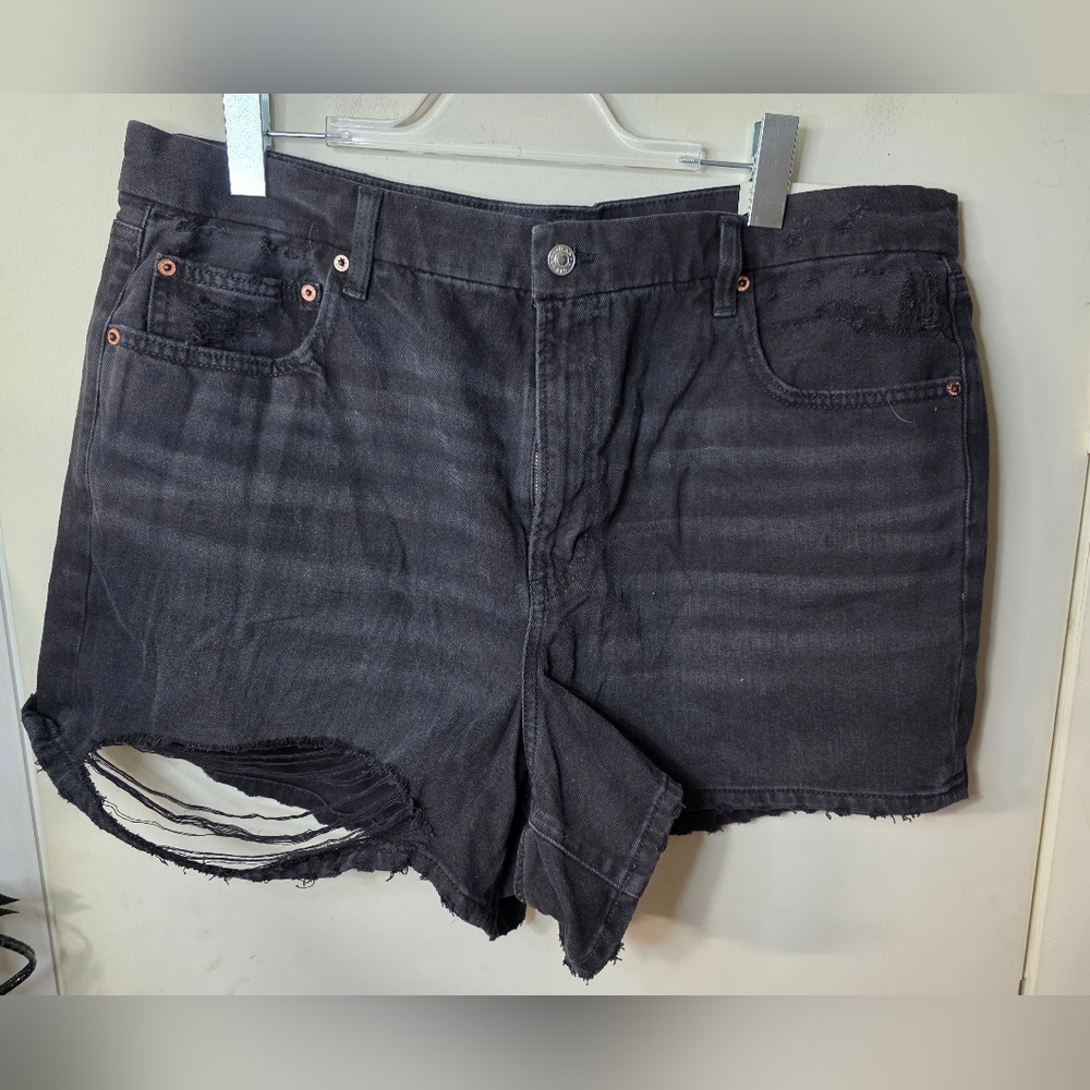 NWT American Eagle Curvy 90s Boyfriend Shorts Black Plus Size 20/35